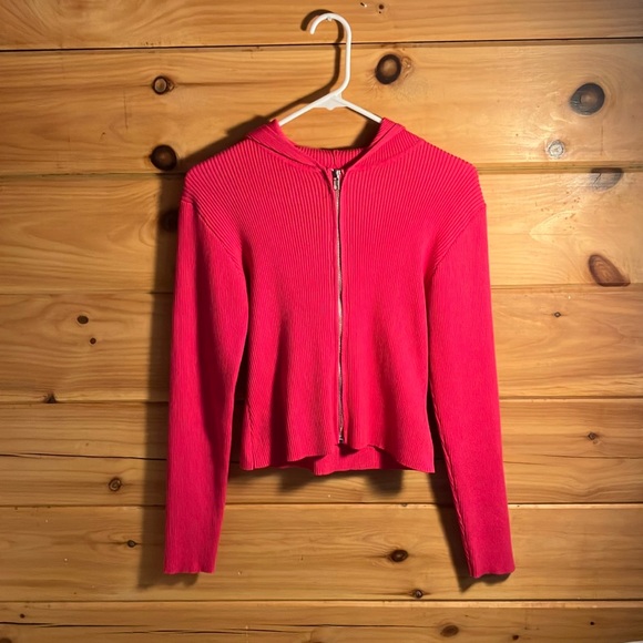 Y2K Rue21 zip up jacket women’s with hood. Hot Pink. Light weight. - Picture 1 of 5